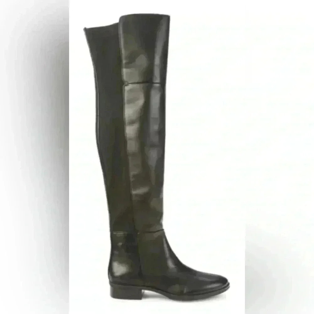 NEW-Sam Edelman Pam Tall Genuine Leather Black Boots. Size 6.5